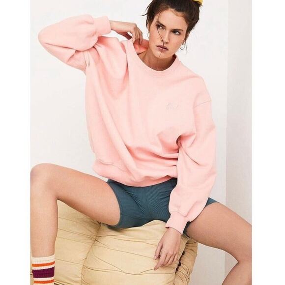 LOVE AND LEMONS Crewneck Fleeced Sweatshirt Pink - Picture 1 of 6